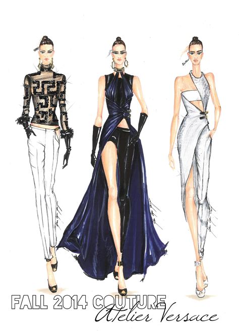 versace fashion show day outfit|Versace fashion sketches.